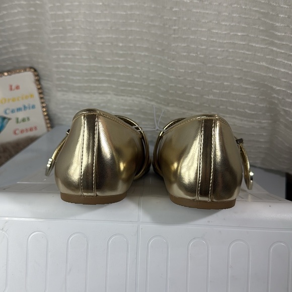 (Q7)Steve Madden Women's Burkett Gold Metallic Mary Jane Ballet Flats Sz 5.5,6.5 - Picture 6 of 15